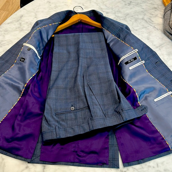 Paul Smith Grey Windowpane Suit Size 38 - Picture 3 of 11